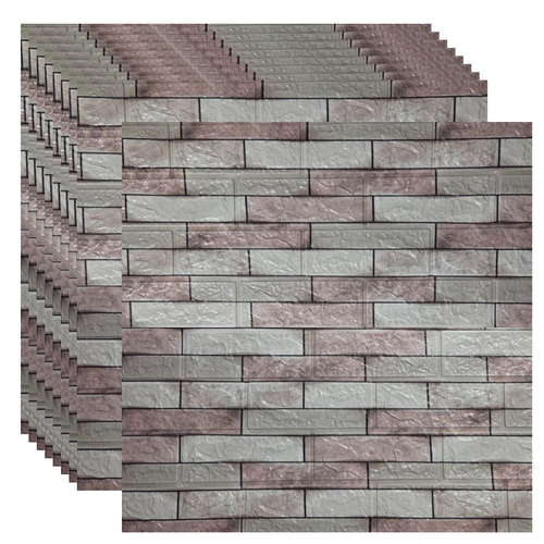 Placas Autoadhesivas 3D Piedra P13 Para Pared 70x77cm 3mm – Revestimiento Impermeable de PVC, Fácil Instalación, Textura Tipo Piedra, Recortable y Decorativo Para Cocina, Living y Dormitorio