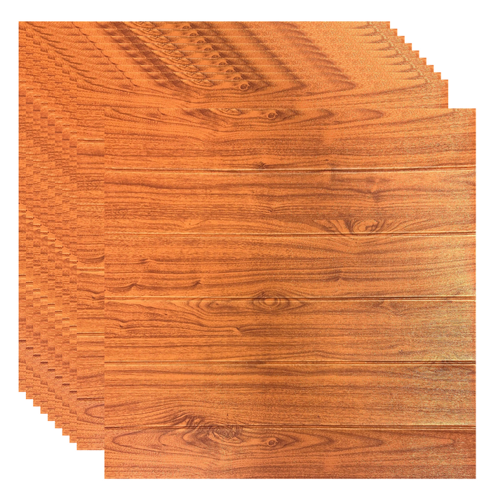 Placas Autoadhesivas Madera M5 Para Pared 70x70cm 5mm – Revestimiento Impermeable de PVC, Fácil Instalación, Textura Simil Madera, Recortable y Decorativo Para Living, Dormitorio y Oficina
