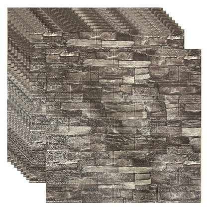 Placas Autoadhesivas 3D Piedra P8 Para Pared 70x77cm 3mm – Revestimiento Impermeable de PVC, Fácil Instalación, Textura Tipo Piedra, Recortable y Decorativo Para Cocina, Living y Dormitorio