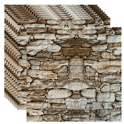 Placas Autoadhesivas 3D Piedra P7 Para Pared 70x77cm 3mm – Revestimiento Impermeable de PVC, Fácil Instalación, Textura Tipo Piedra, Recortable y Decorativo Para Cocina, Living y Dormitorio