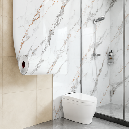 Rollo Mármol Autoadhesivo R1 1.20x2.80m – Revestimiento PVC Impermeable, Fácil Instalación, Diseño Simil Mármol HD y Decorativo Para Baños, Cocinas y Living