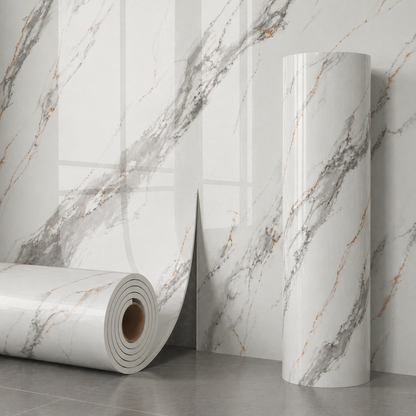 Rollo Mármol Autoadhesivo R1 1.20x2.80m – Revestimiento PVC Impermeable, Fácil Instalación, Diseño Simil Mármol HD y Decorativo Para Baños, Cocinas y Living