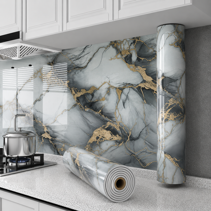 Rollo Mármol Autoadhesivo R5 1.20x2.80m – Revestimiento PVC Impermeable, Fácil Instalación, Diseño Simil Mármol HD y Decorativo Para Baños, Cocinas y Living