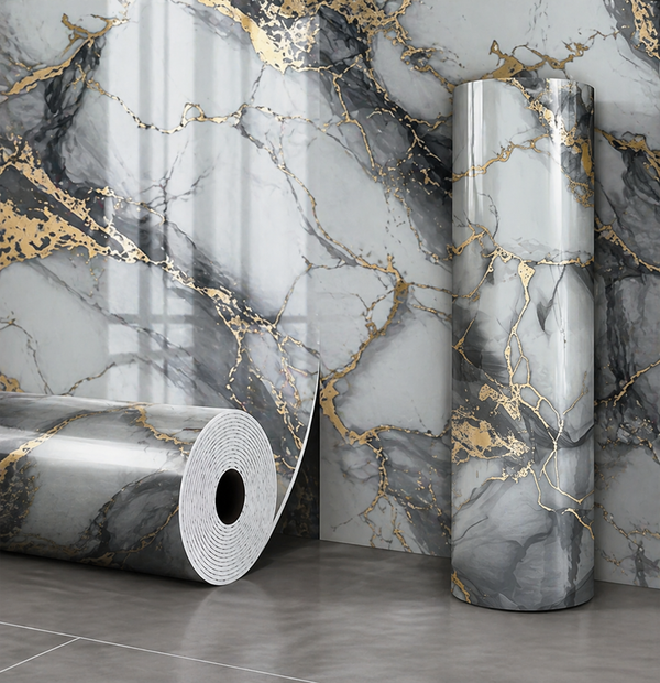 Rollo Mármol Autoadhesivo R5 1.20x2.80m – Revestimiento PVC Impermeable, Fácil Instalación, Diseño Simil Mármol HD y Decorativo Para Baños, Cocinas y Living