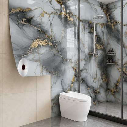 Rollo Mármol Autoadhesivo R5 1.20x2.80m – Revestimiento PVC Impermeable, Fácil Instalación, Diseño Simil Mármol HD y Decorativo Para Baños, Cocinas y Living