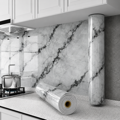 Rollo Mármol Autoadhesivo R6 1.20x2.80m – Revestimiento PVC Impermeable, Fácil Instalación, Diseño Simil Mármol HD y Decorativo Para Baños, Cocinas y Living