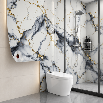 Rollo Mármol Autoadhesivo R7 1.20x2.80m – Revestimiento PVC Impermeable, Fácil Instalación, Diseño Simil Mármol HD y Decorativo Para Baños, Cocinas y Living