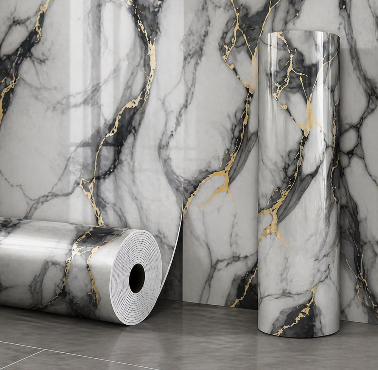 Rollo Mármol Autoadhesivo R8 1.20x2.80m – Revestimiento PVC Impermeable, Fácil Instalación, Diseño Simil Mármol HD y Decorativo Para Baños, Cocinas y Living
