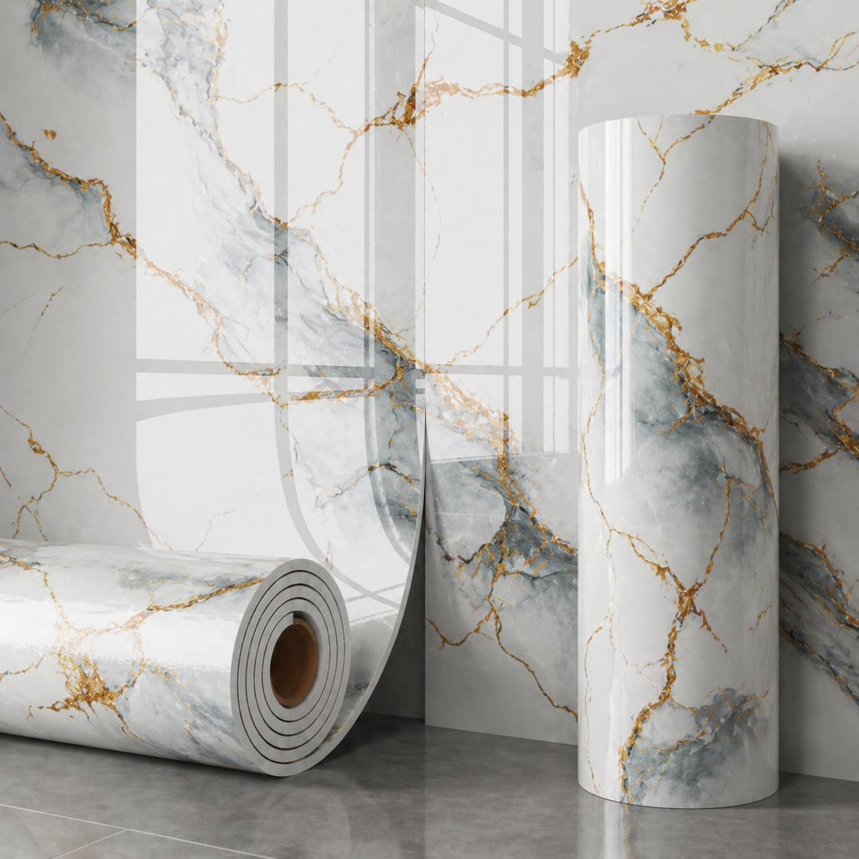 Rollo Mármol Autoadhesivo R9 1.20x2.80m – Revestimiento PVC Impermeable, Fácil Instalación, Diseño Simil Mármol HD y Decorativo Para Baños, Cocinas y Living