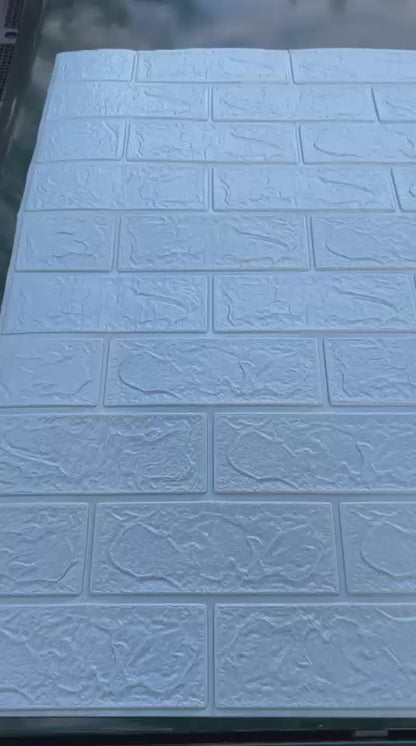 Placas Autoadhesivas 3D Color Celeste Para Pared 70x77cm 3mm – Revestimiento Impermeable de PVC, Fácil Instalación, Textura Tipo Ladrillo, Recortable y Decorativo Para Cocina, Living y Dormitorio